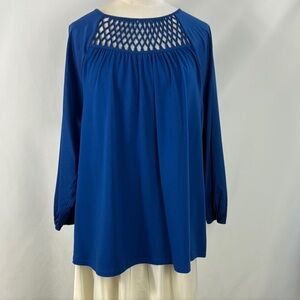 Chico's Vibrant Blue Knit Detail Top